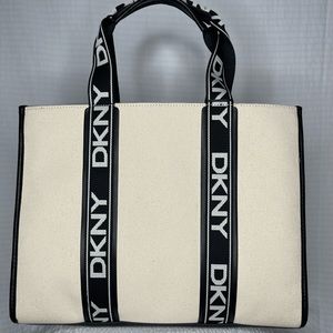 NEW DKNY large tote bag Cream Canva